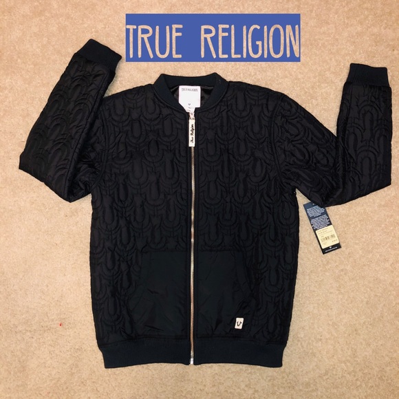true religion quilted bomber jacket